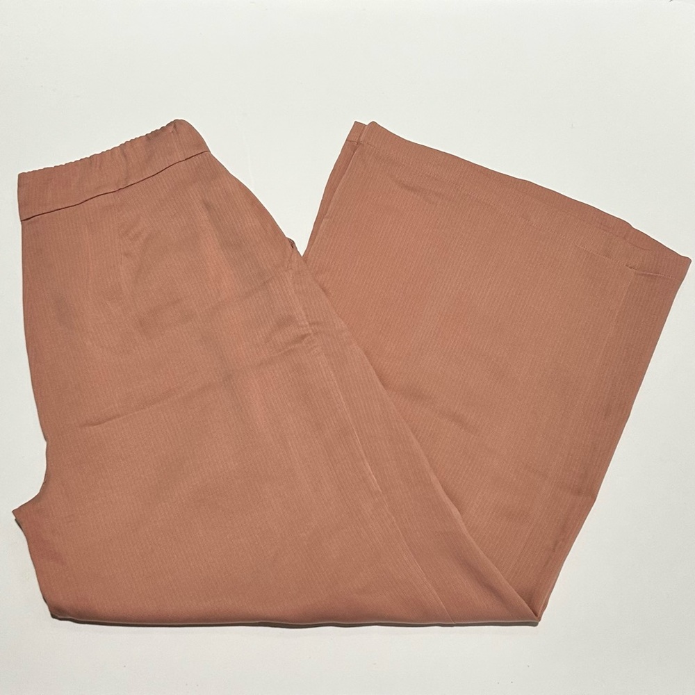 Eileen Fisher Women’s XS Dusty Rose Wide Leg Pants High Rise Pleated Trousers